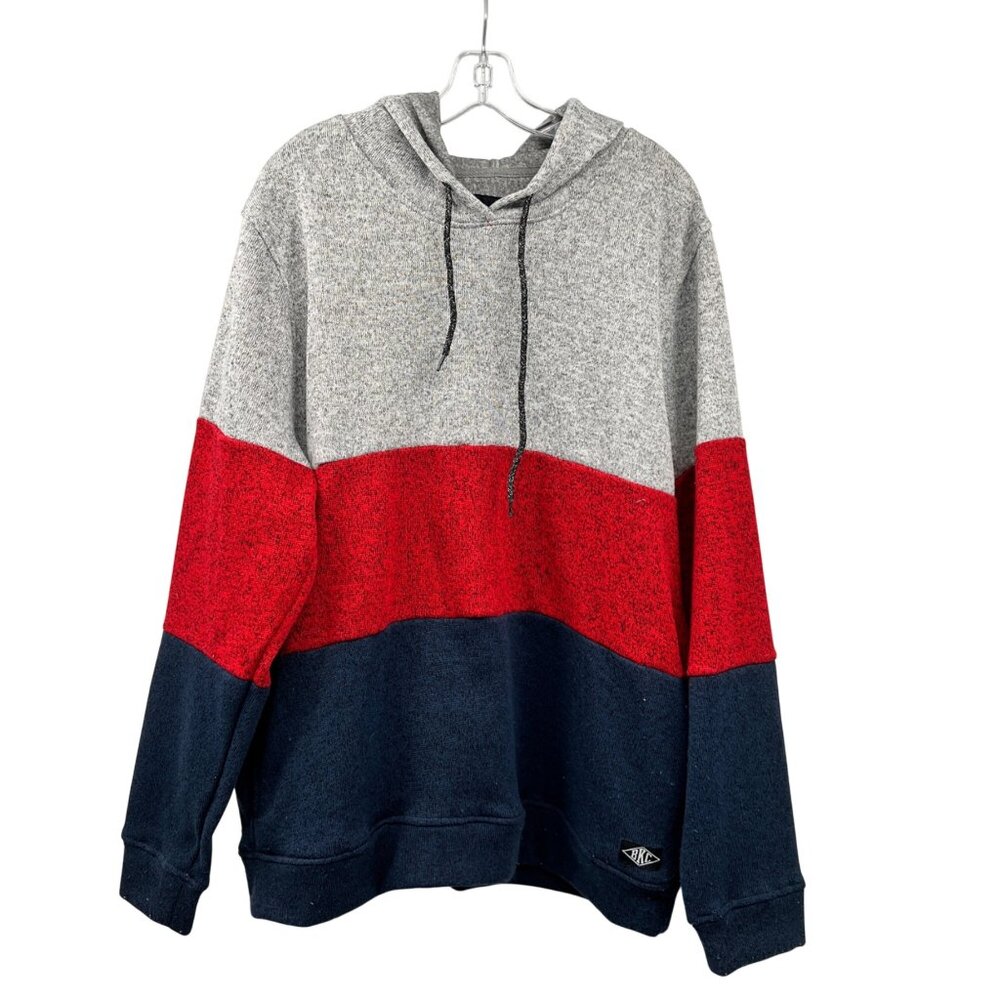 BKC Mens Pullover Hoodie Multicolor Colorblock Size XXL